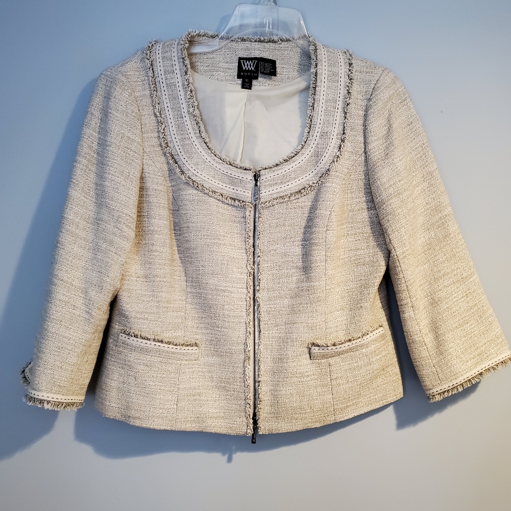 Worth Ivory Jacket, Size 10 - image 1